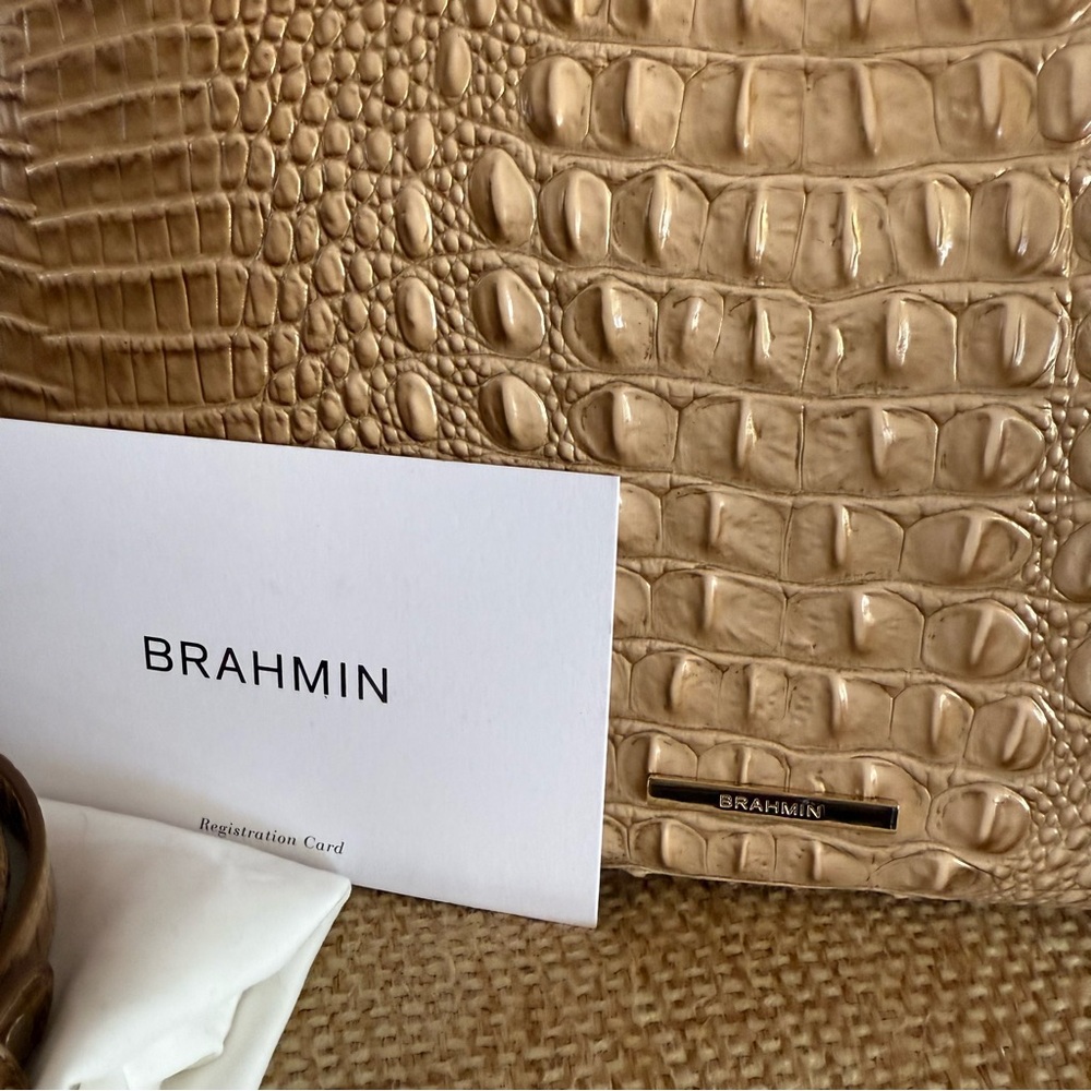 Brahmin Metallic Gold Embossed Shoulder Bag - Picture 3 of 6